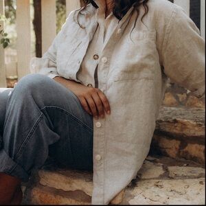 NWOT esby apparel lenny workshirt, natural, 3X/4X